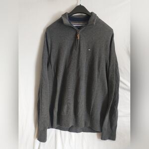 Tommy Hilfiger Gray long sleeve quarter zip sweater XL